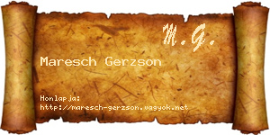 Maresch Gerzson névjegykártya